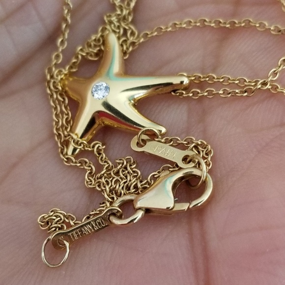 Tiffany's 18k yellow gold natural diamond necklace - Picture 2 of 8